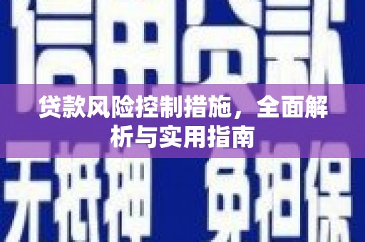 咸丰贷款风险控制措施，全面解析与实用指南