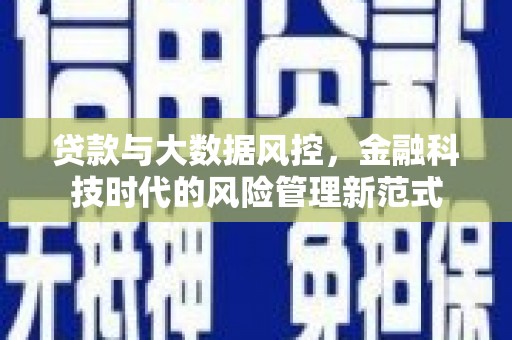 正安贷款与大数据风控，金融科技时代的风险管理新范式
