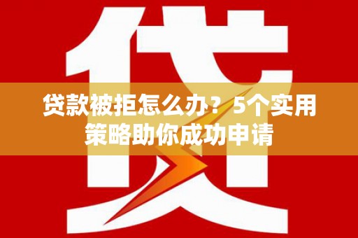 杂多贷款被拒怎么办？5个实用策略助你成功申请