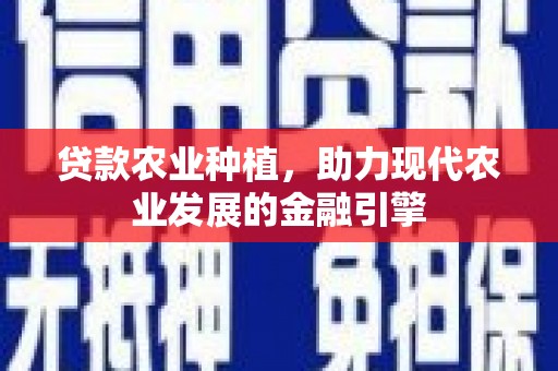 新沂贷款农业种植，助力现代农业发展的金融引擎