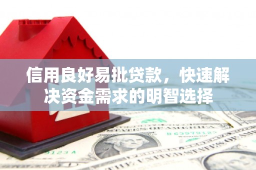新建信用良好易批贷款，快速解决资金需求的明智选择