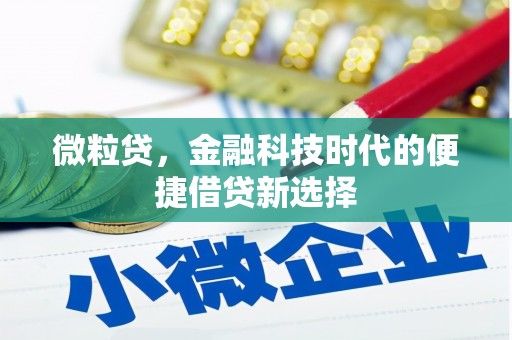 和美微粒贷，金融科技时代的便捷借贷新选择
